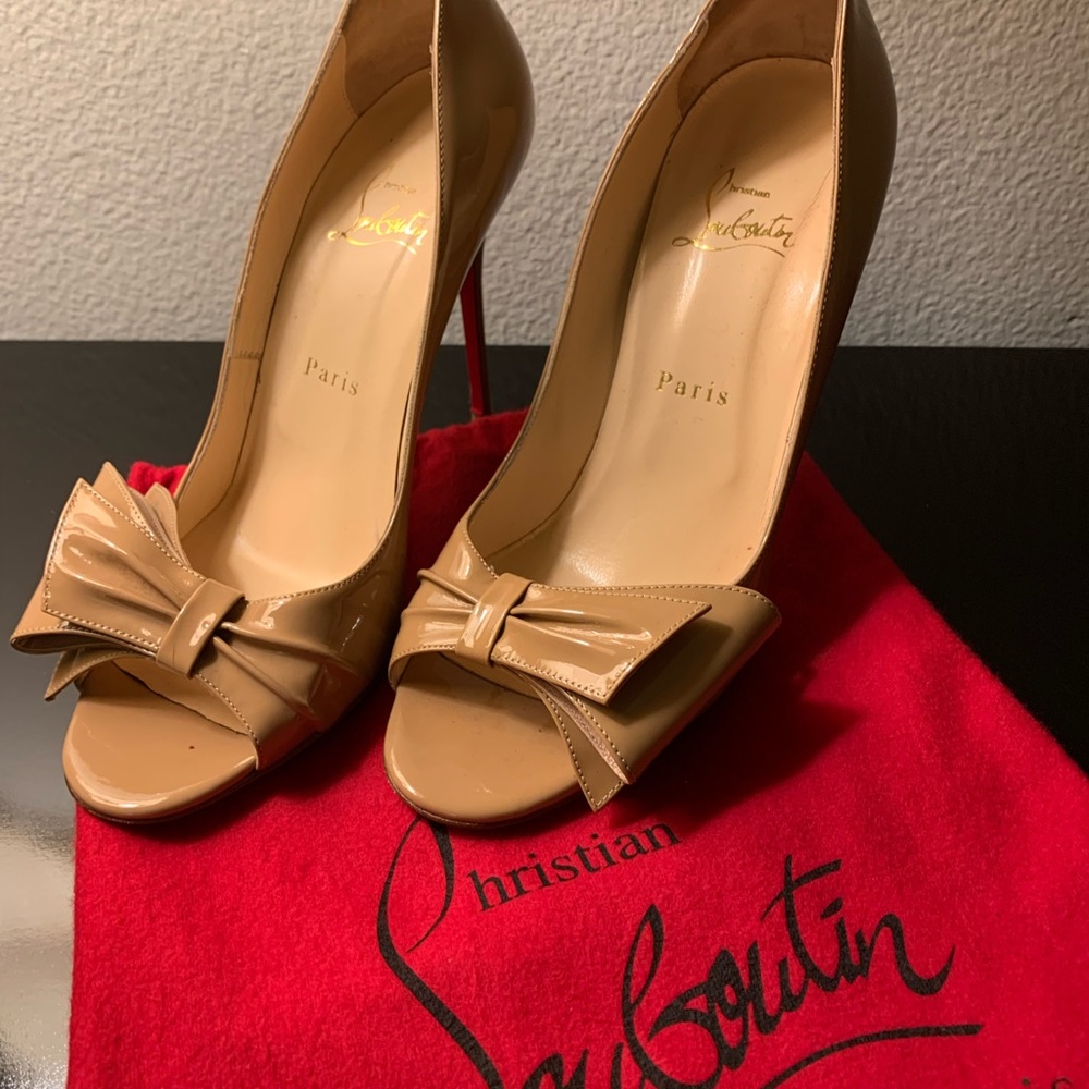 Christian Louboutin Shoes  Nude Peep Toe Heels